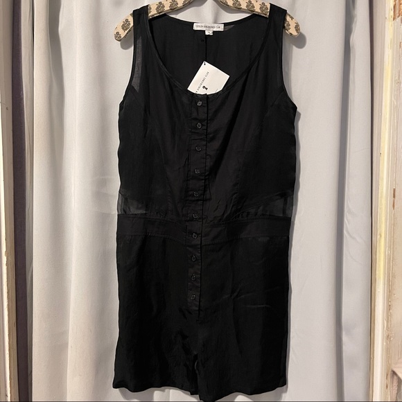 Urban Outfitters Stolen Girlfriends Club Black Short Mesh Romper - Picture 1 of 4